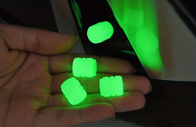 4pcs luminous valve caps   glowing car motorcycle bicycle bike wheel tyre hub luminous valve stem caps decors details 0