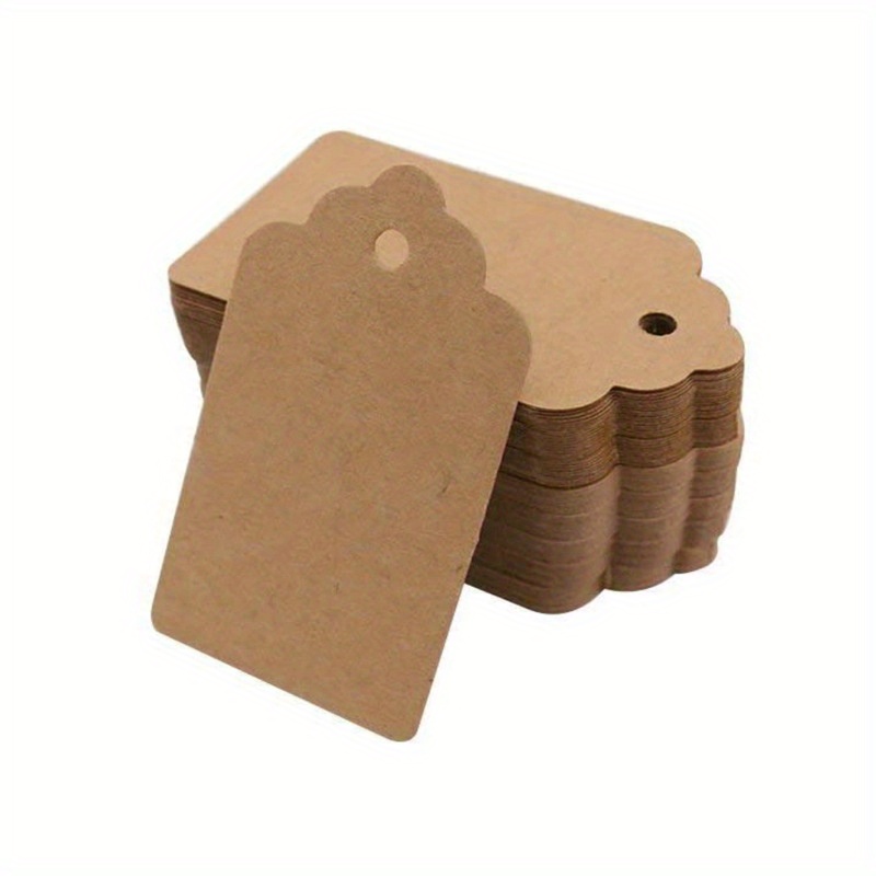 50pcs Blank Kraft Paper Tags with Strings Gift Bag Boxes Hang Tag Labels  Cardboard Cards Wedding