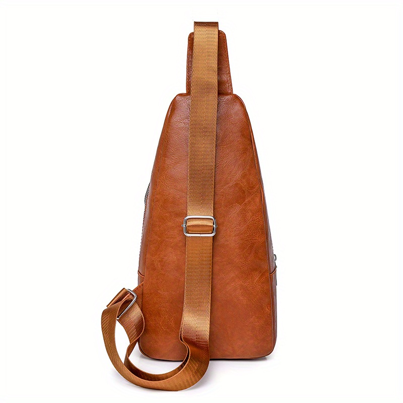 Crossbody Bag Men's And Women's Chest Bag Soft Leather Small