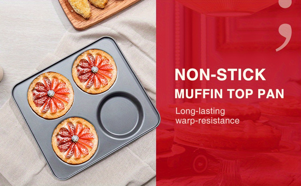 2Pcs Silicone Muffin Pan Non-Stick Fruit Pie Baking Pans 3 Cavity