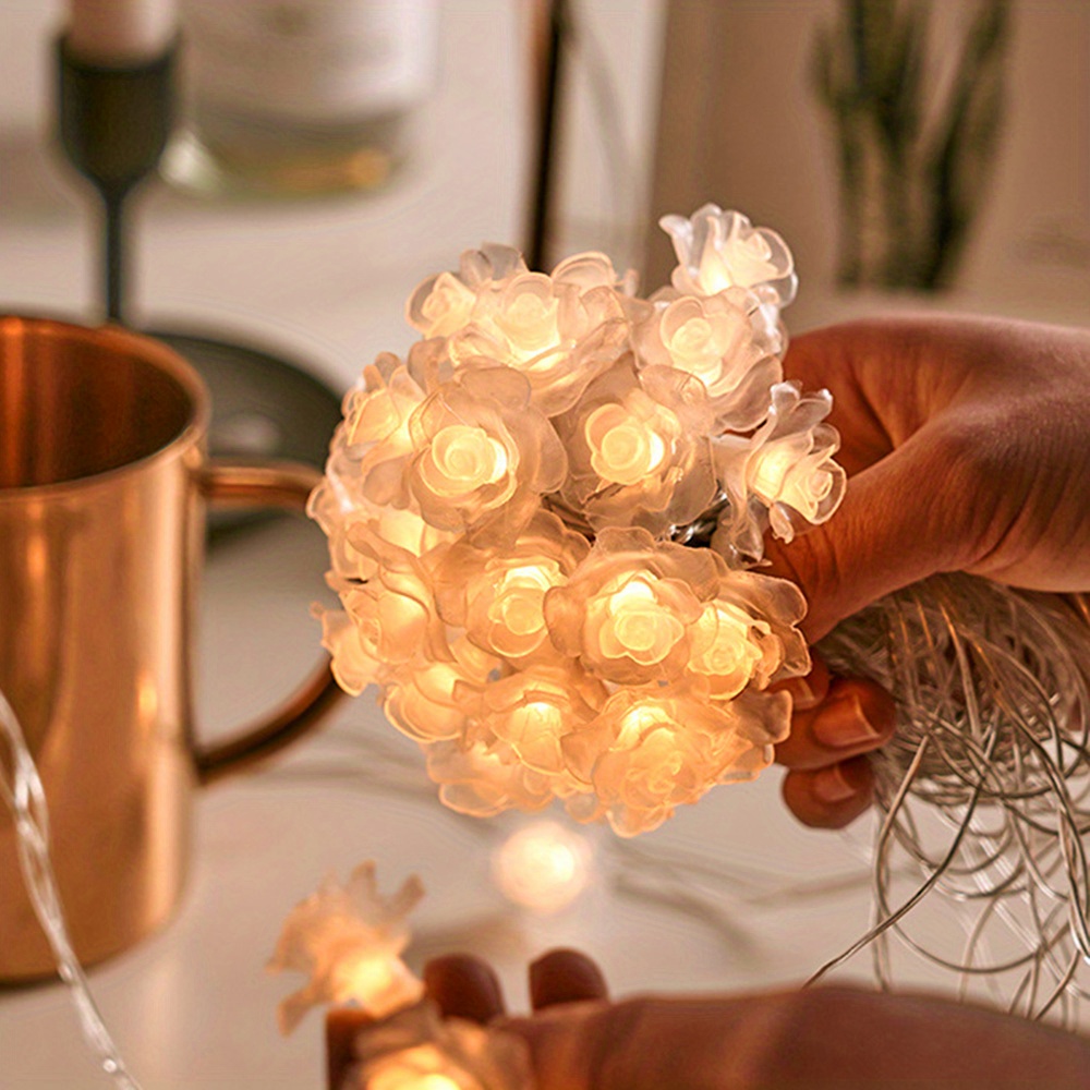 set flower led string lights led string lights for outdoor indoor bedroom wedding party decor details 2