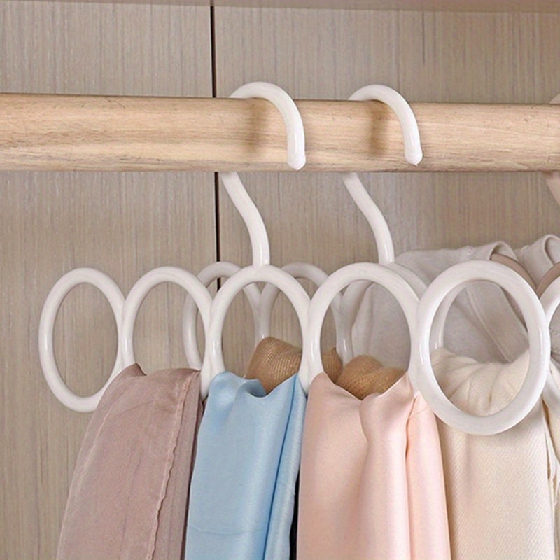 1pc 5 hole scarf rack multi purpose plastic hanger scarf silk scarf tie hanging rack space saving closet clothes hangers 12 79inch 6 1inch details 1