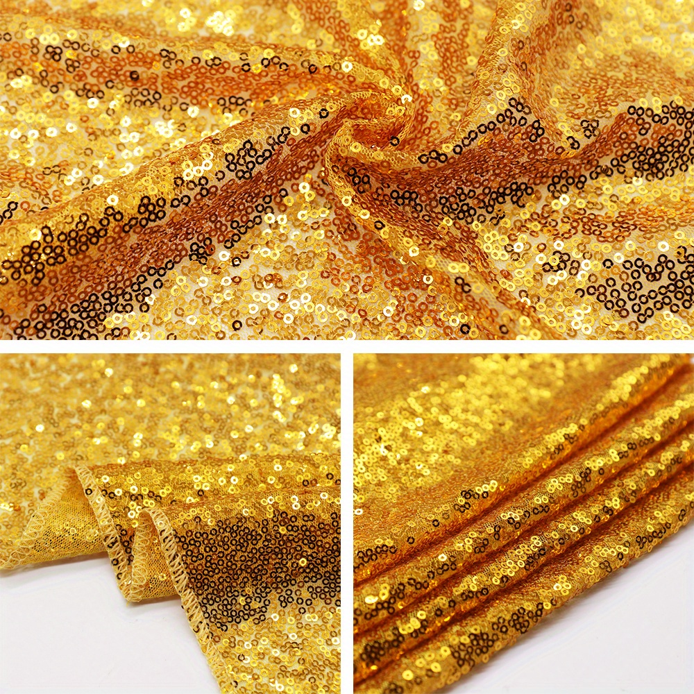 Runner da tavola in plastica con paillettes color oro - Vegaooparty