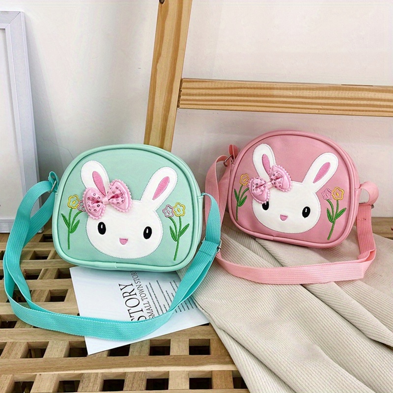 Children's Messenger Bag Cartoon Cute Rabbit Crossbody Bag For Girls  Kindergarten Pu Shoulder Bag Coin Purse Waterproof Satchel Bag - Temu