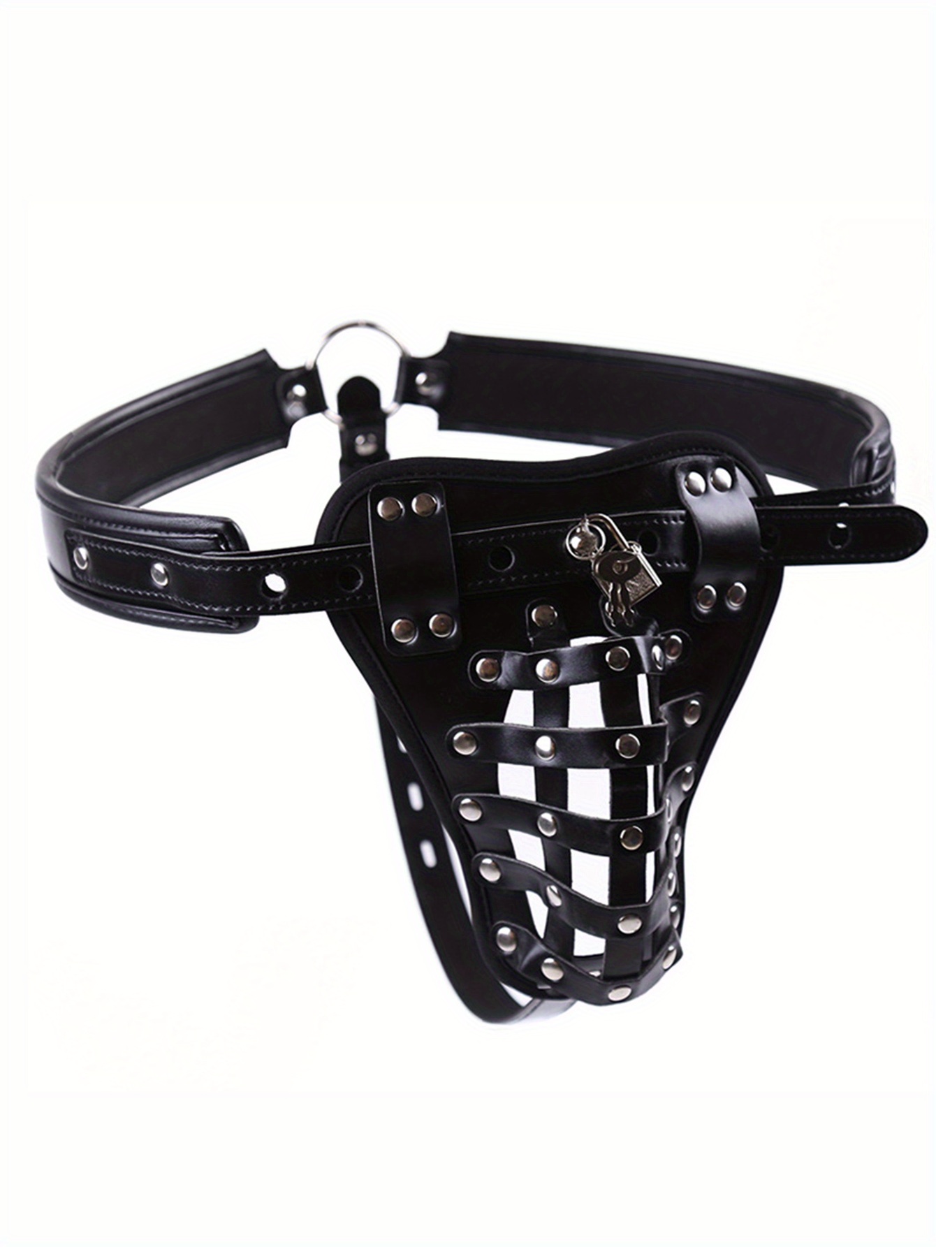 Lockable Pu Leather G string Briefs With Studs And Bulge - Temu