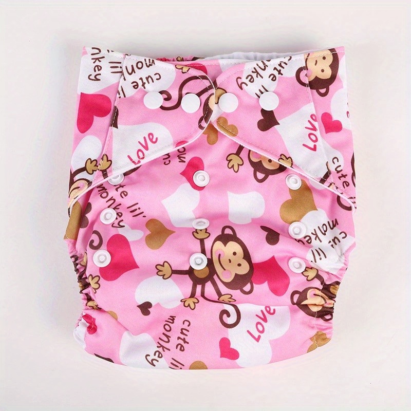 Adjustable Baby Diaper with Snap Buttons Waterproof Knitted Fleece