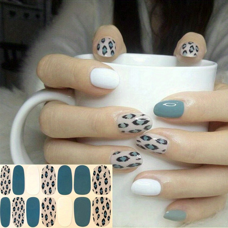 Leopard Printed Nail Polish Stickers Self adhesive Manicure Temu