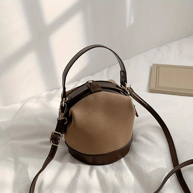 Luxurious Women's Bag 2024 Vintage Leather Bucket Bags Simple OL Commuter  Bag Messenger Bags Female Crossbody Shoulder Bags Sac