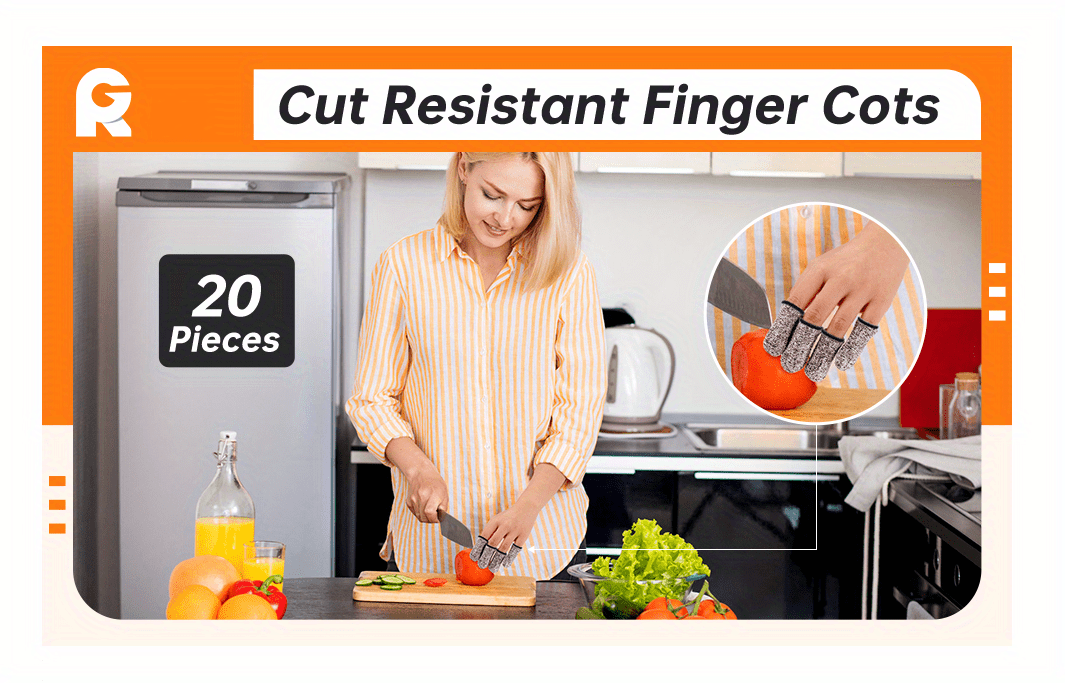 6 Pcs Finger Cots Cut Resistant Protector, Finger Covers For Cuts, Gloves  Life Extender, Cut Resistant Finger Protectors For Kitchen, Work,  Sculpture