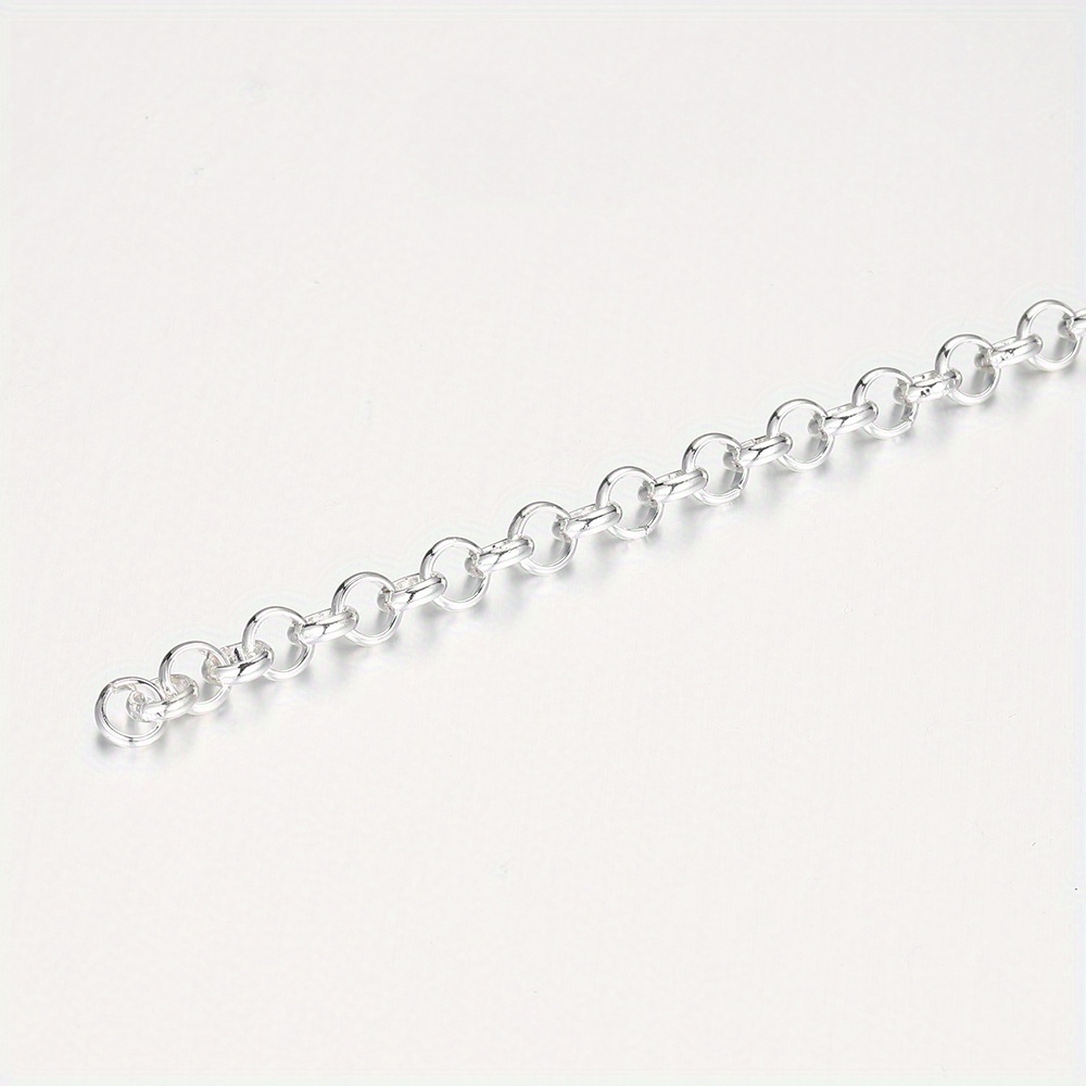 2 Meters Silver Plated Copper Link Chain For Needlework - Temu