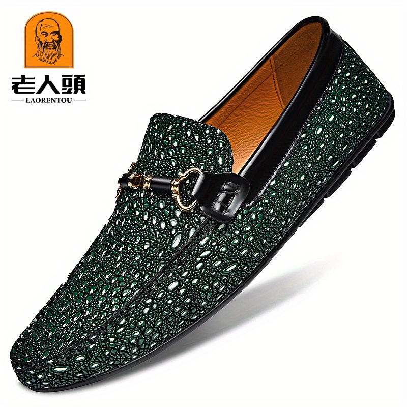 Mens Loafer Shoes Genuine Leather Luxury Fashion Casual shoes slip on  Lightweight Comfortable Custom Made Crocodile…