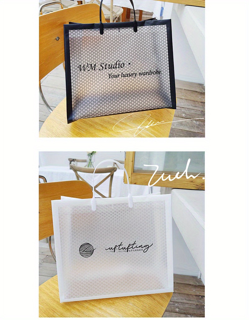 1pc PVC Packing Bag Clothing Shopping Bag Transparent Tote Bag