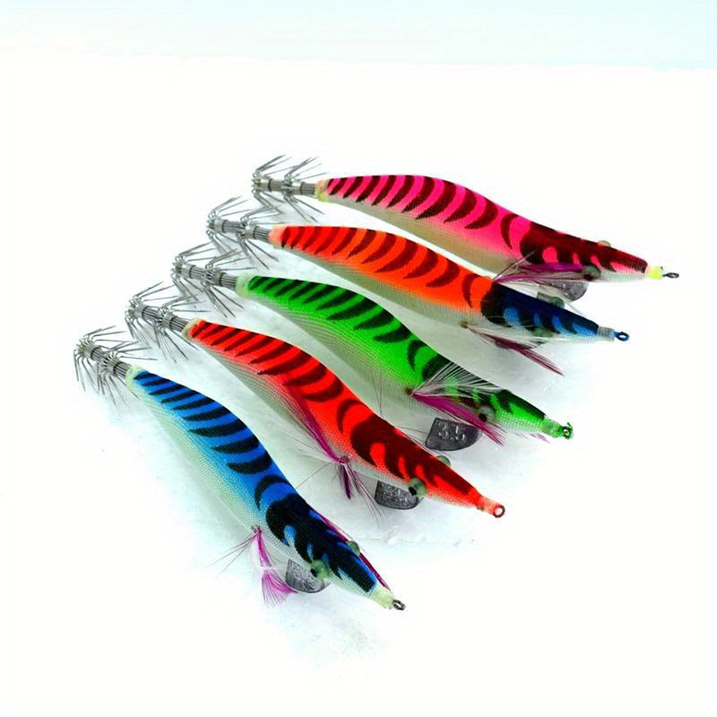 WorldCare® Wood Shrimp Squid Lures Bait Bass Hooks : : Home &  Kitchen