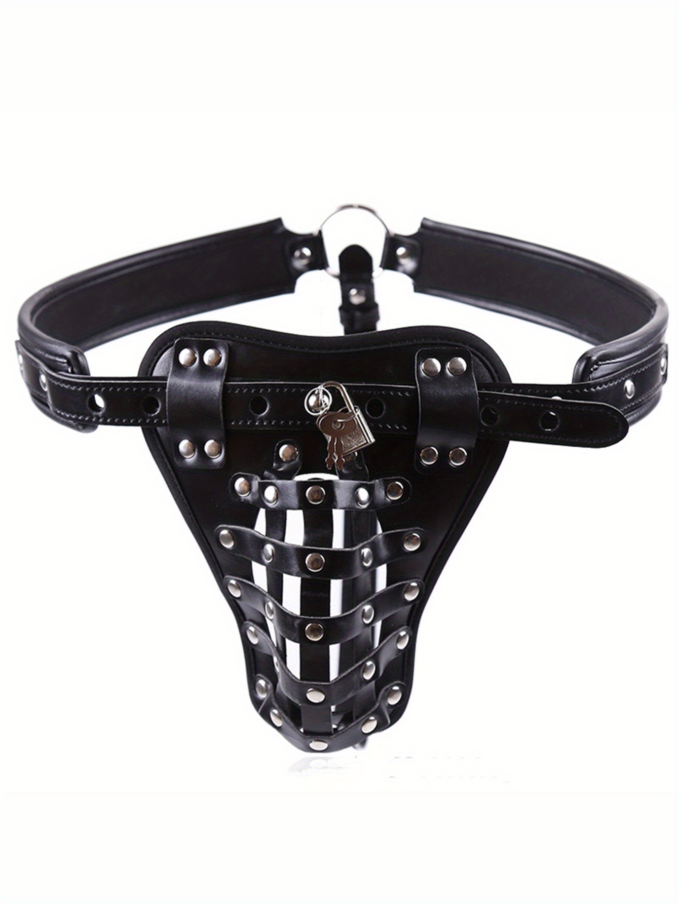 Pu Leather G string Briefs Lockable Latex Studs Bulge Pouch Temu