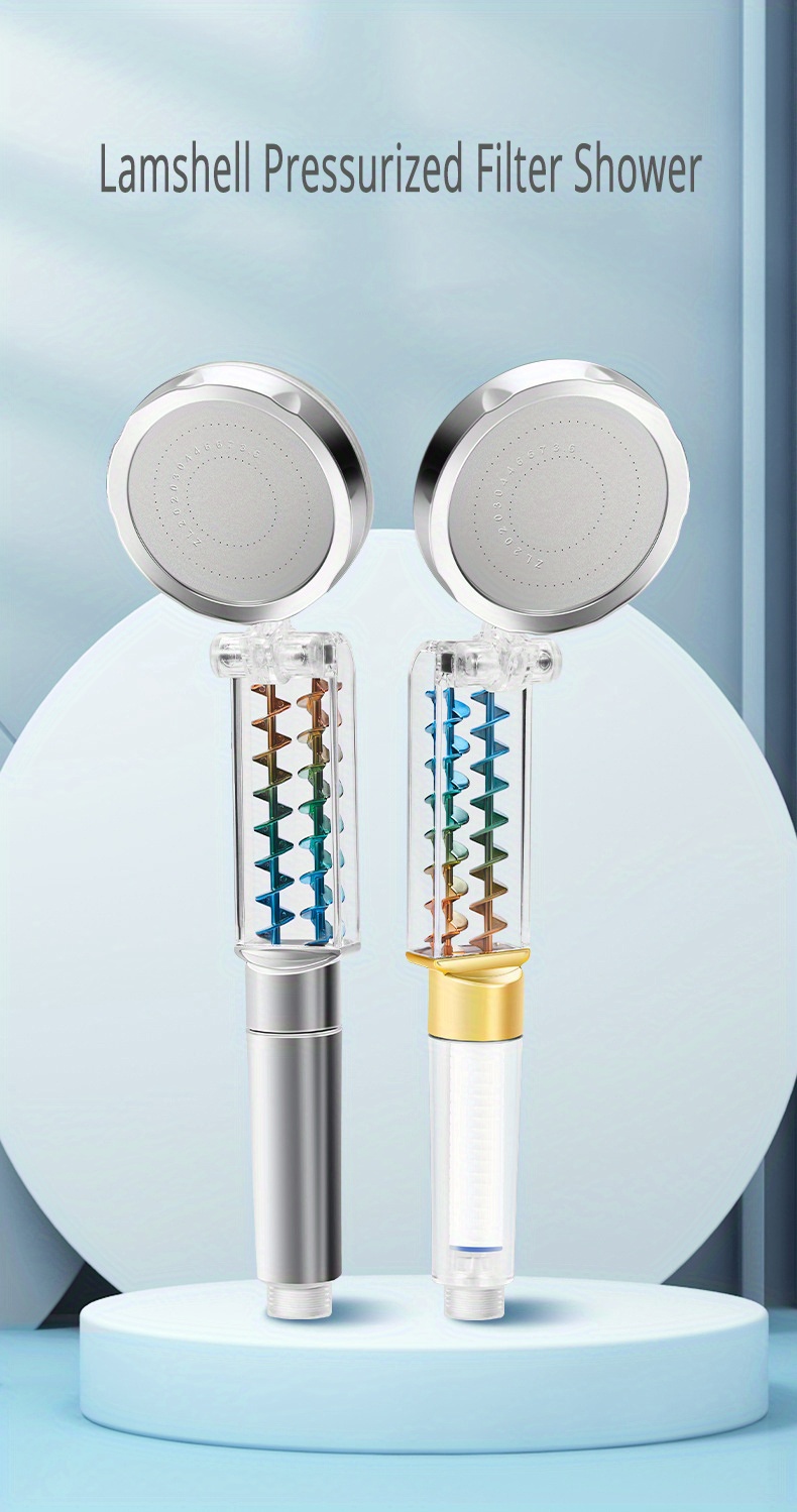 1pc Turbofan Shower Head With Filter 90 Rotation Fold High Pressure