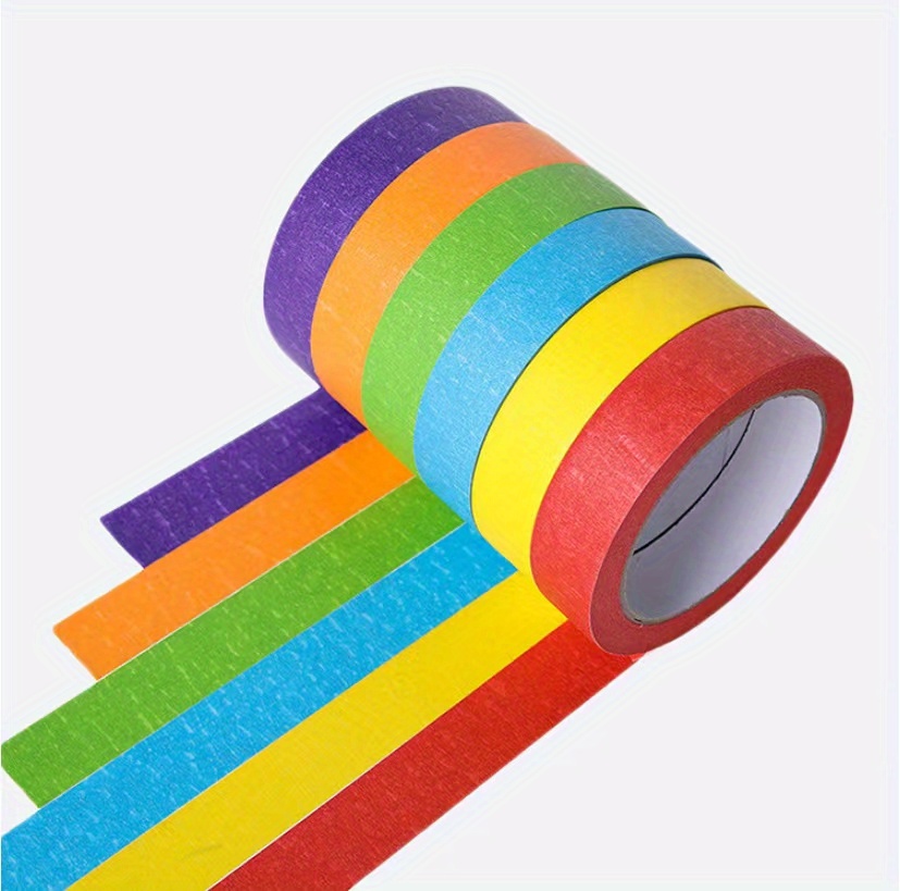  Cinta adhesiva de color, cinta de pintores de colores para  artes y manualidades, etiquetado o codificación, suministros de arte para  niños, cinta adhesiva de 7/12 rollos : Herramientas y Mejoras del