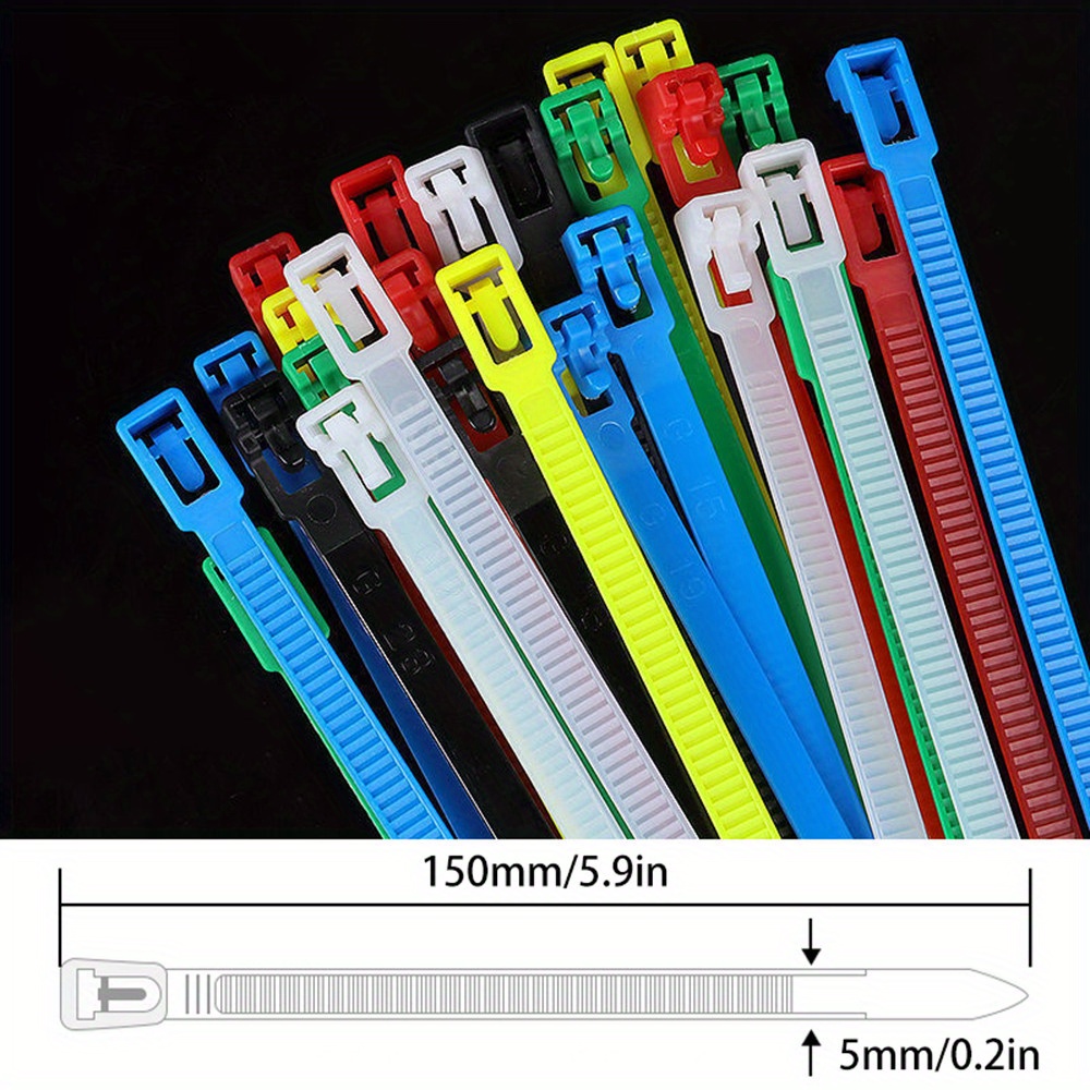 Nylon Reusable Cable Zip Ties Releasable Fixed Binding Color Temu