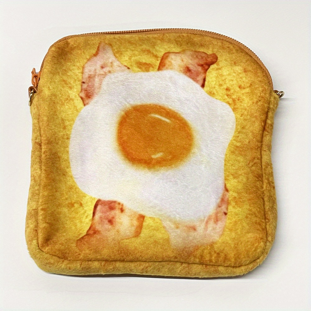 Omelette Toast Crossbody Bag Creative Design Novelty Bag - Temu