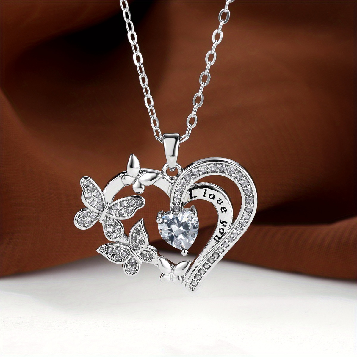 Daily Charme 3D Nail Jewelry | Heart Locket Dangle / Zircon Charm / Silver