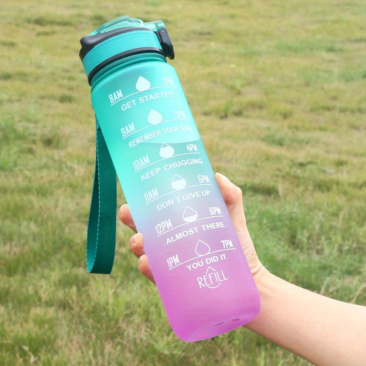 Gradient Water Bottle Set: Leakproof Straw equipped - Temu