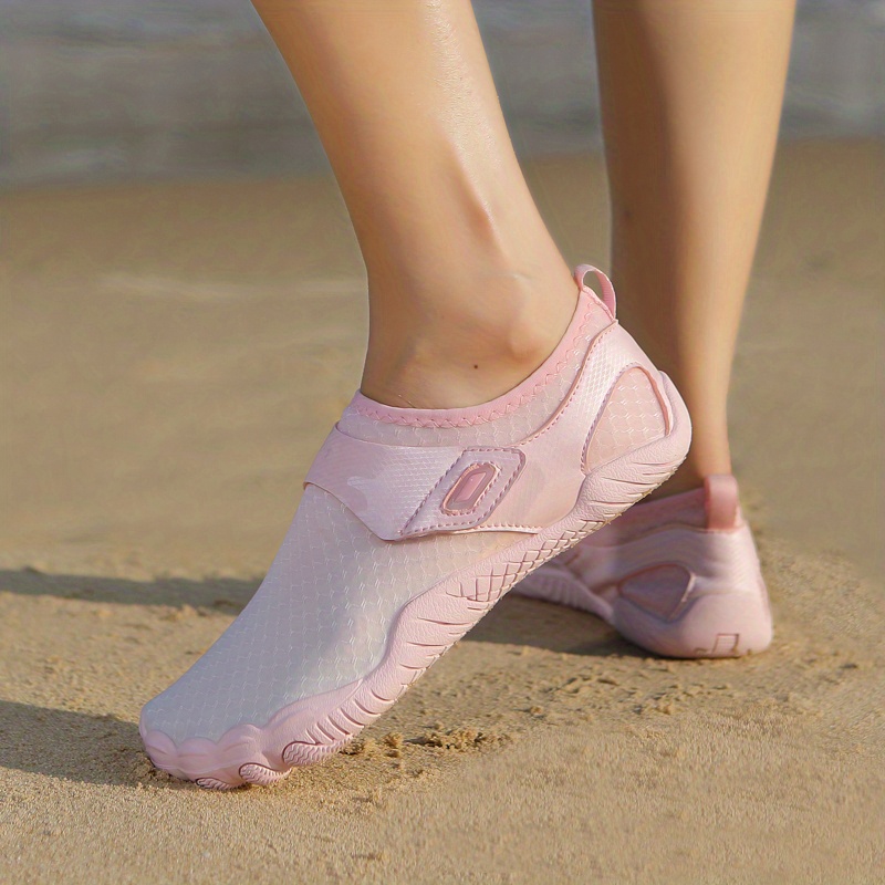 Women's Solid Quick Drying Water Shoes Anti Slip Hook Loop - Temu Canada