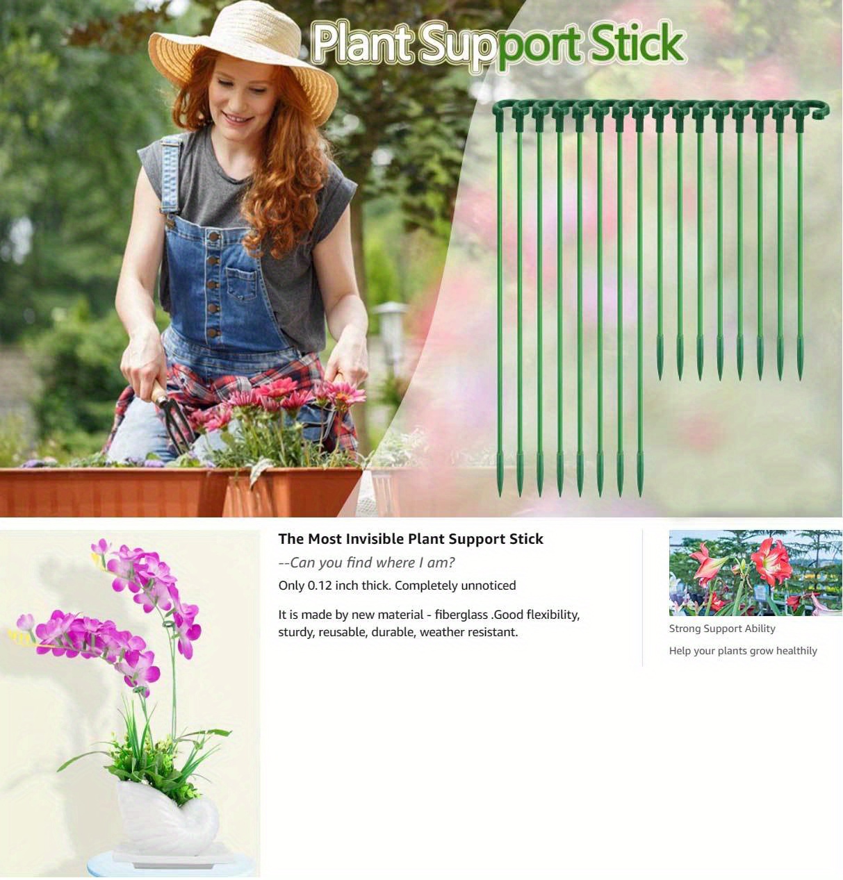 Plant Support Stakes Single Stem Support Stake Plant Cage Temu