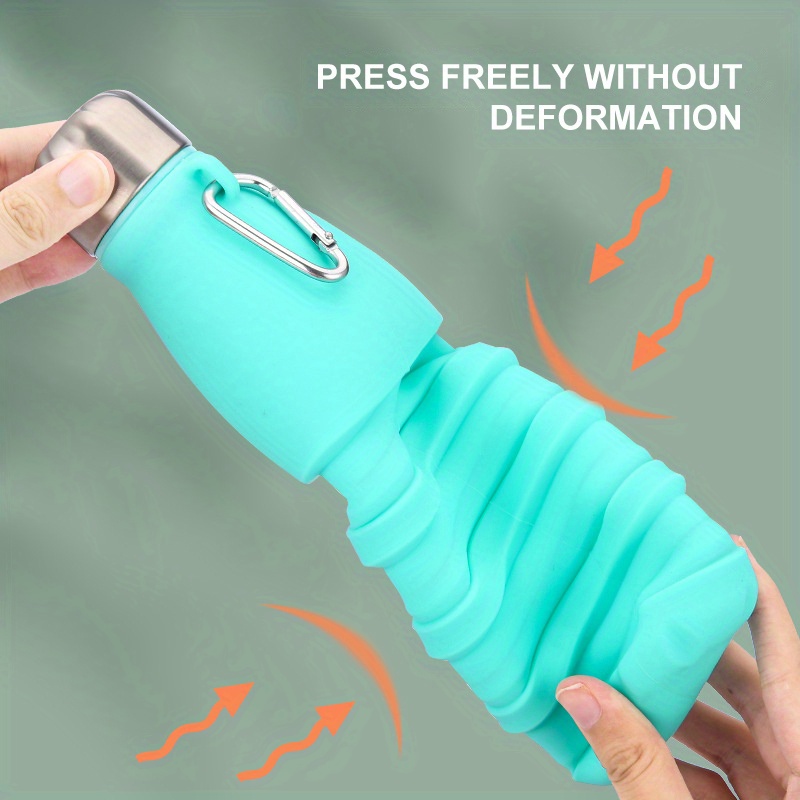 Qisiwole Collapsible Water Bottles 16oz/500ml, Silicone Travel Water Bottles with Leak Proof for Sport Camping Hiking Outdoor Reusable Foldable