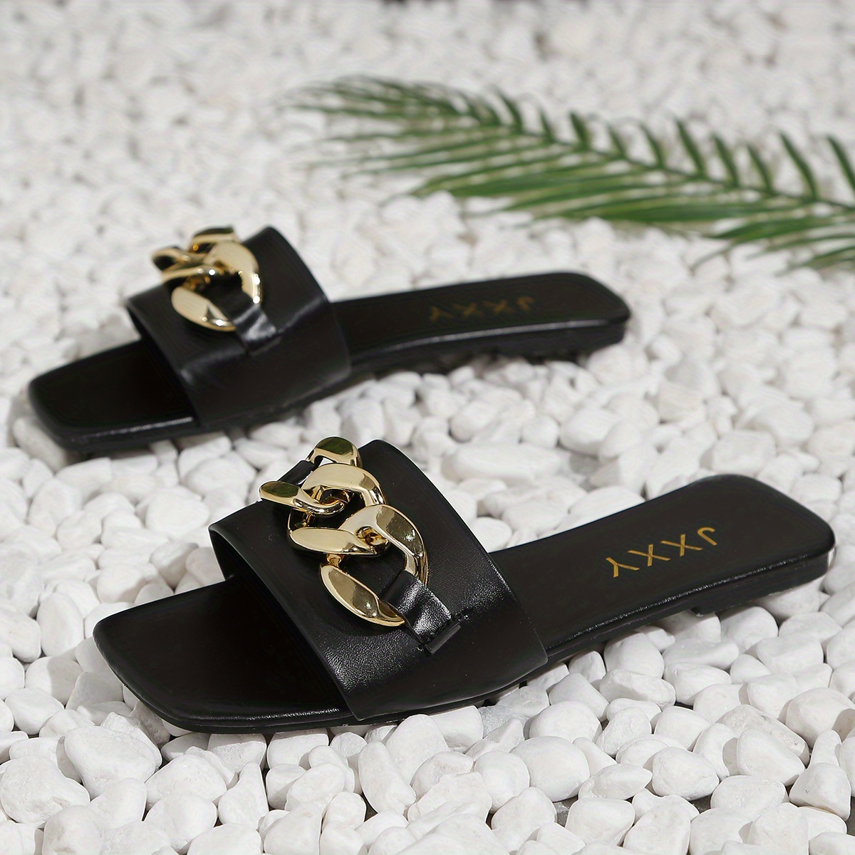 Best Quality Fashion Ladies Sandals Sexy Metal Chain Ornament Flat