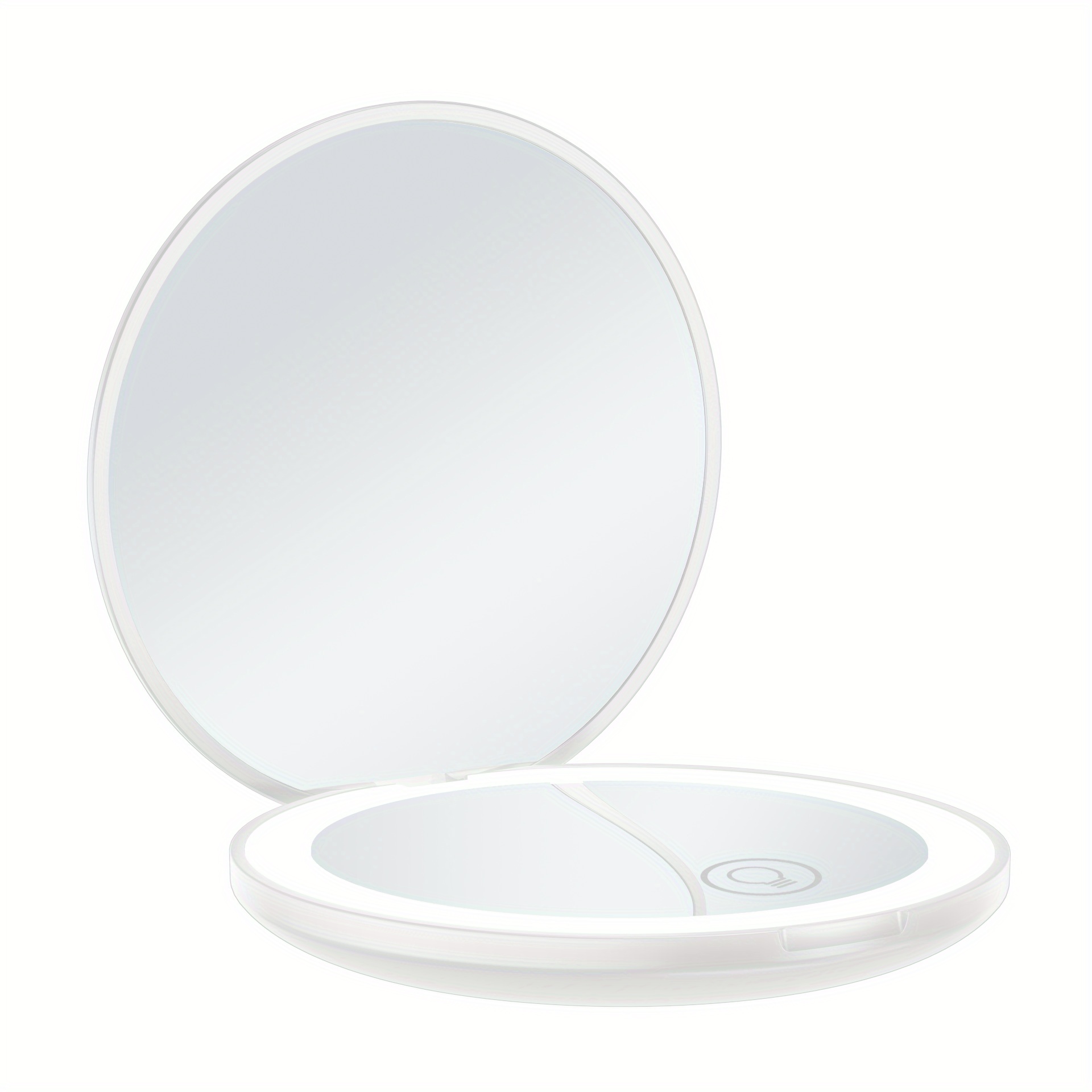 Compact Rechargeable Lighted Makeup Mirror For Travel And Handbags