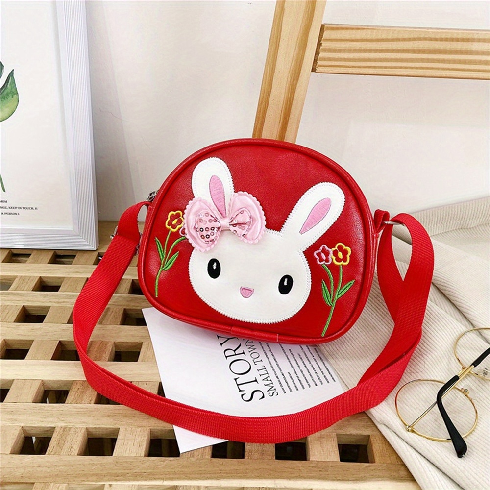 Children's Messenger Bag Cartoon Cute Rabbit Crossbody Bag For Girls  Kindergarten Pu Shoulder Bag Coin Purse Waterproof Satchel Bag - Temu