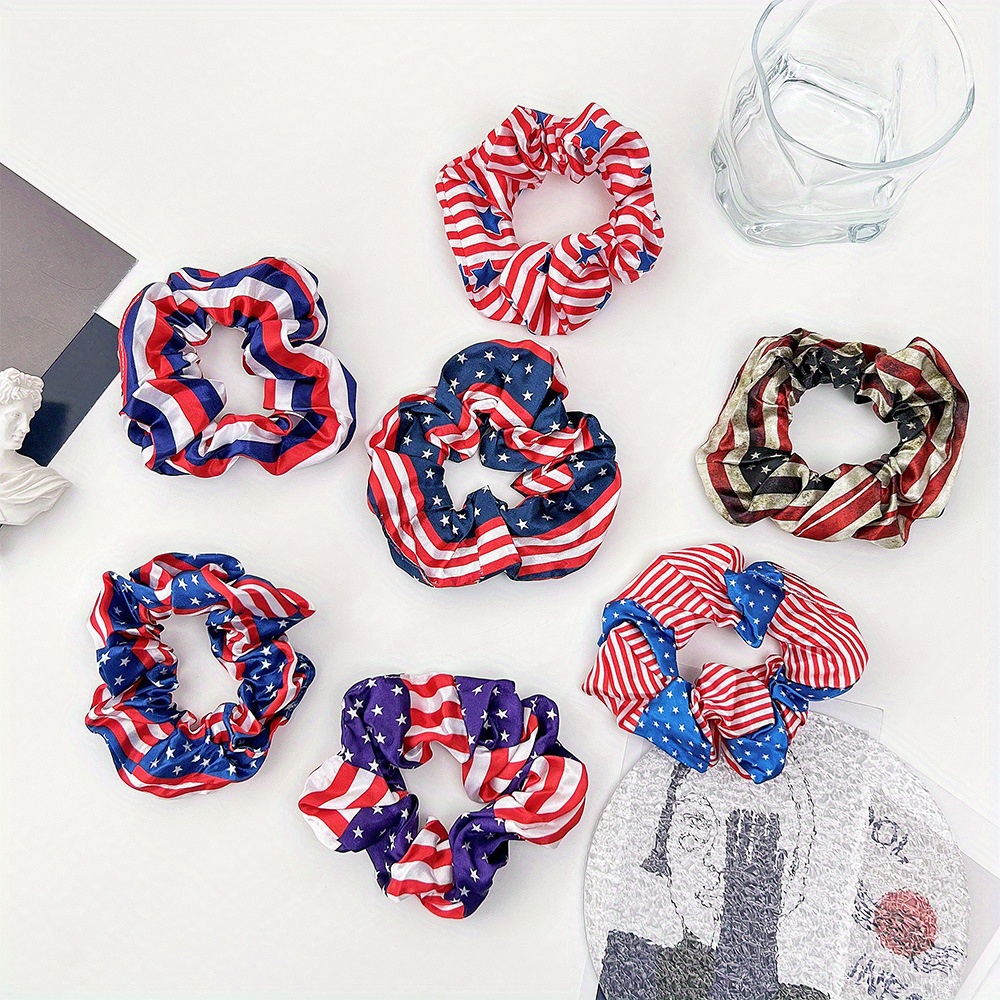 American Independence Day Hair Tie Head Decoration Hair Rope Satin