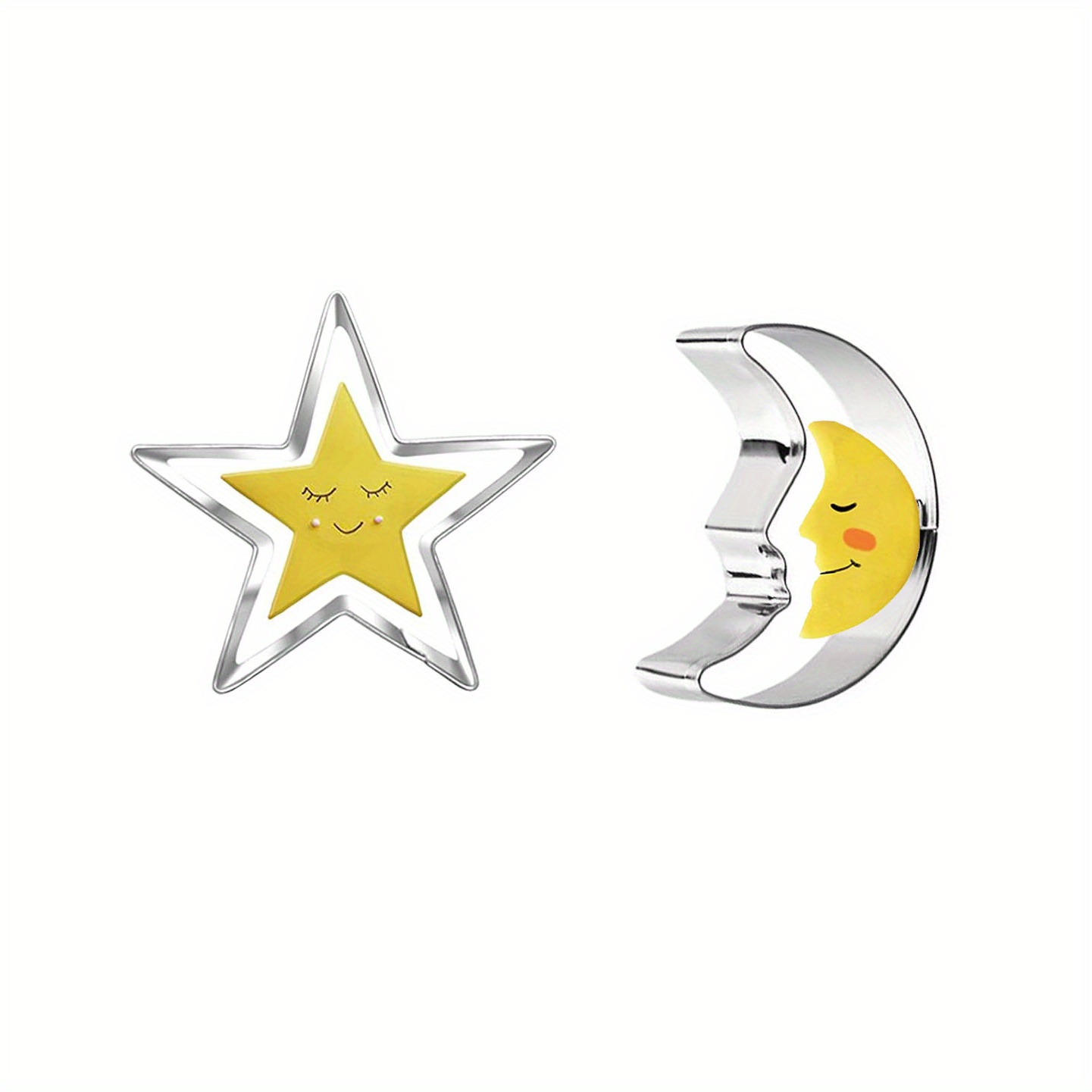 2pcs Ramadan Cookie Cuisson Crescent Moon Cookie Cutter Star, Moon
