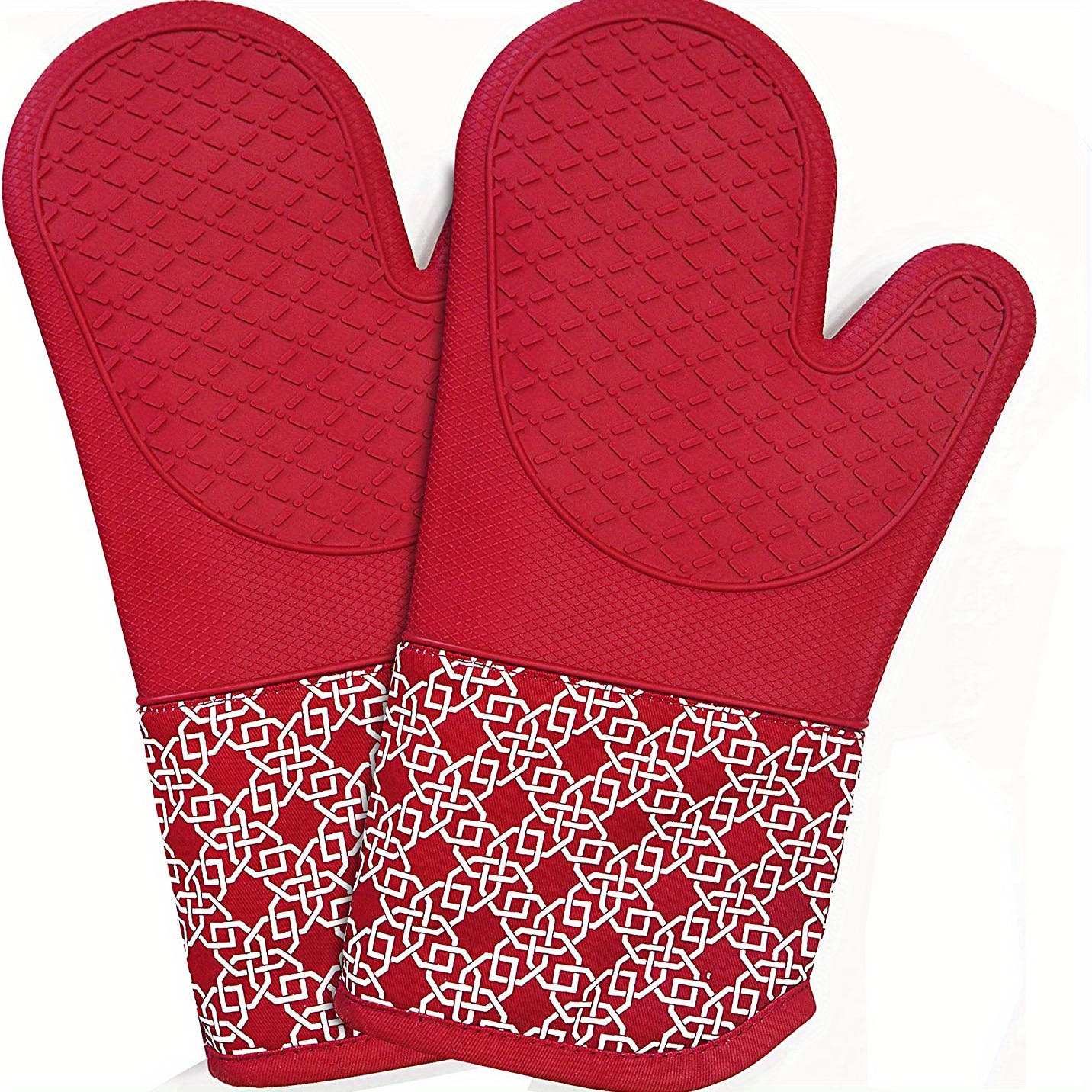 Gray Silicone Gloves, Oven Mitt For 500 Degrees With Waterproof