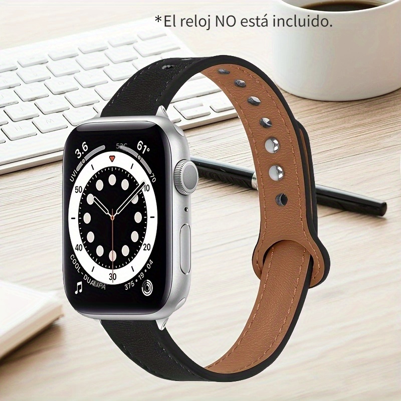 Moonooda Correa de reloj con patrón compatible con Apple Watch de 1.496 in,  1.575 in, 1.654 in, 1.732 in, correa de repuesto de cuero vintage