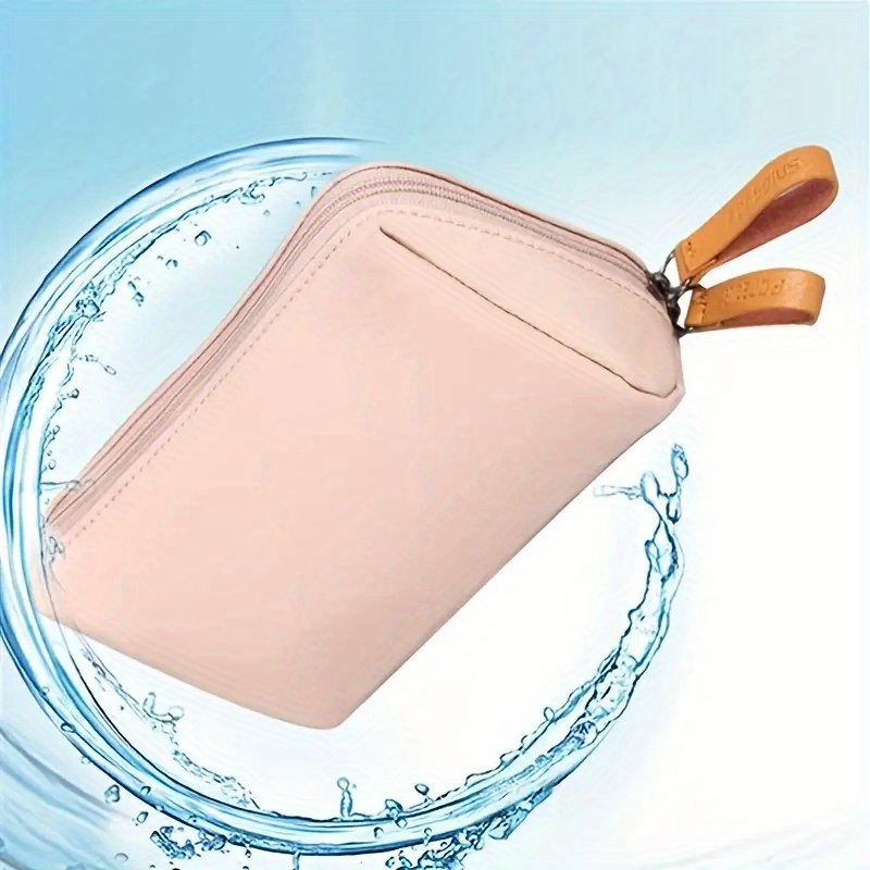 Zipper Pouch Lipstick Bag Simple Style Makeup Bag Portable - Temu