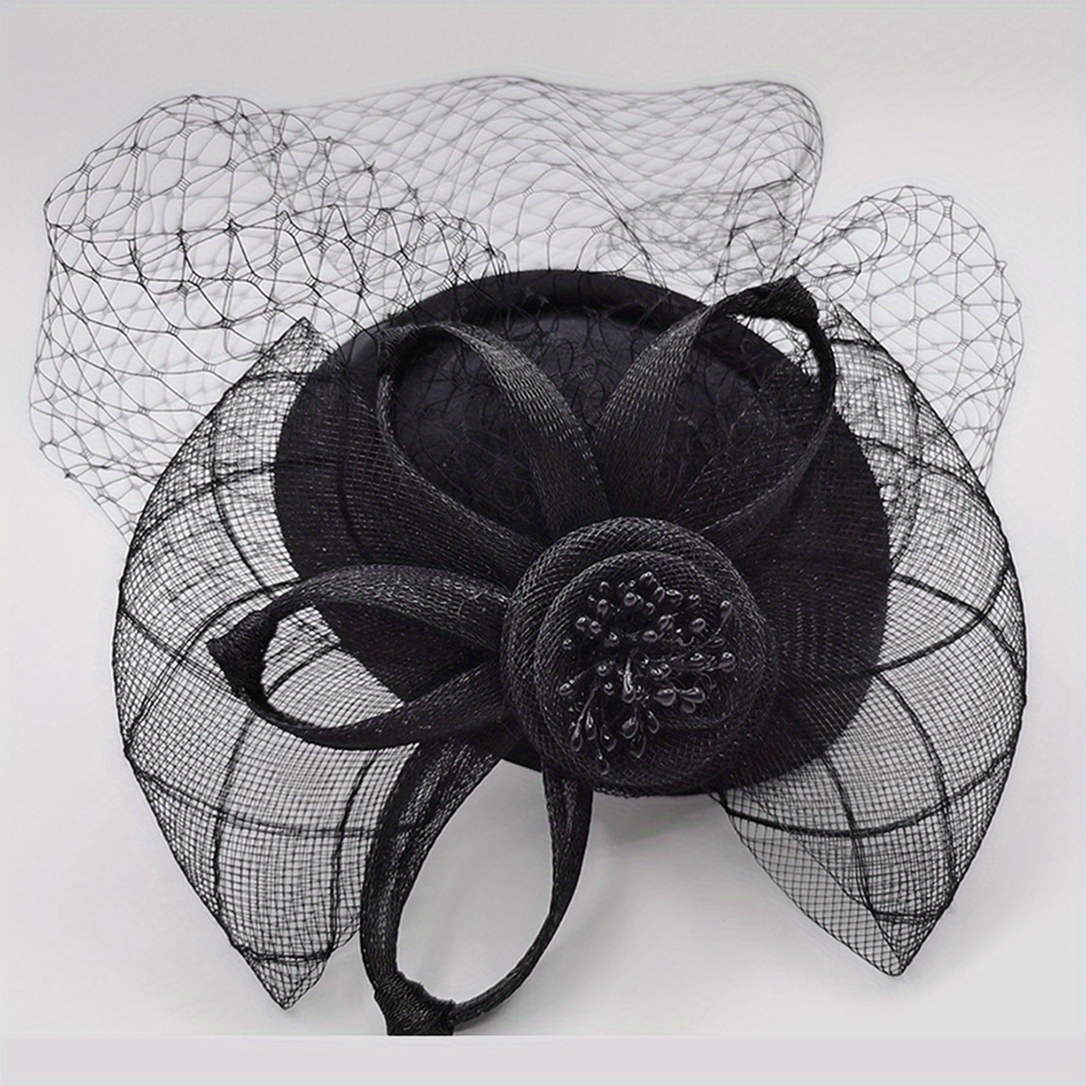 Image of 1pc Women Accessories With Clips Mesh Veil For Birthday Club Wedding Derbyhat Church Hat Accessories