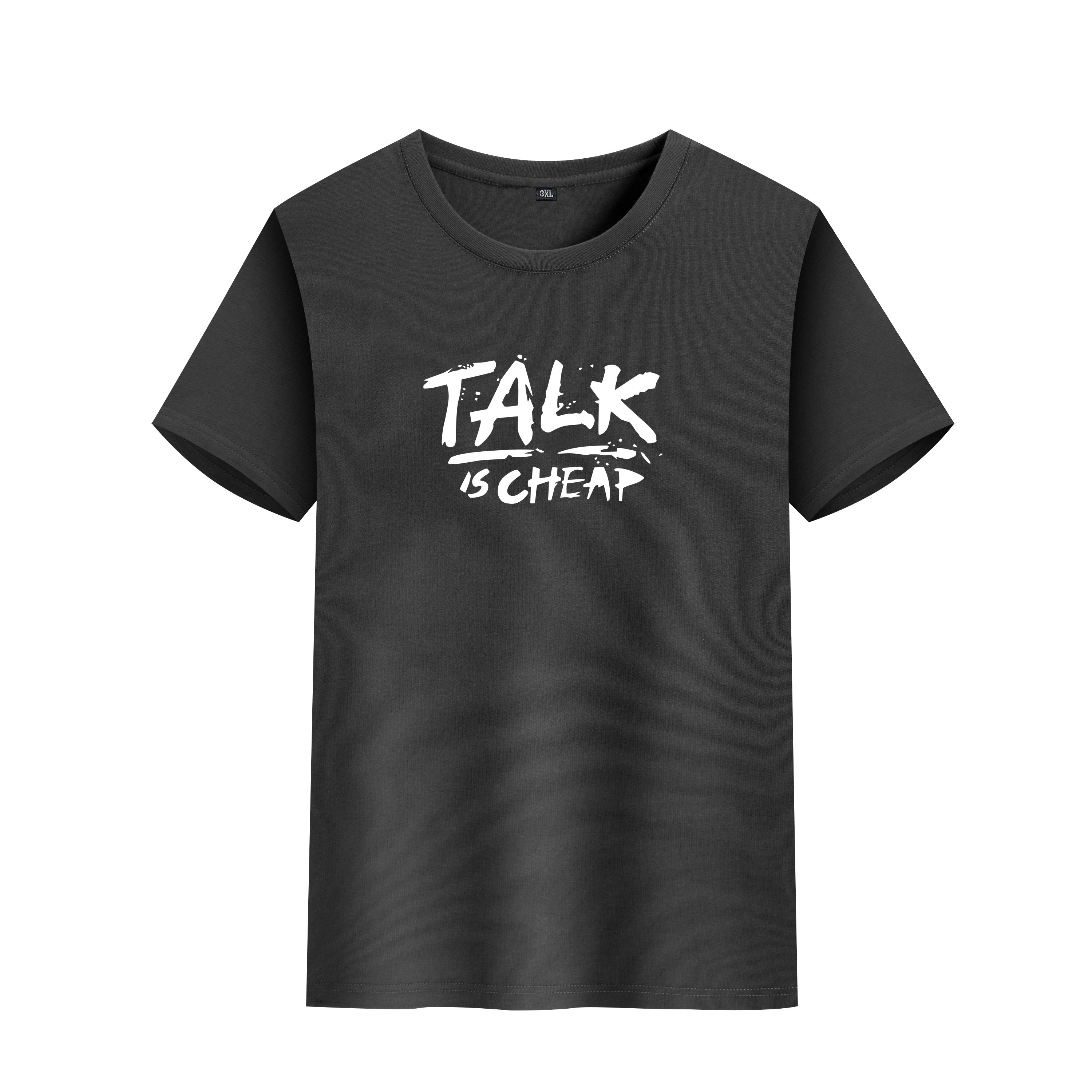 Plus Size Men's Cotton "talk Cheap" T shirt Comfy Elastic Temu Australia