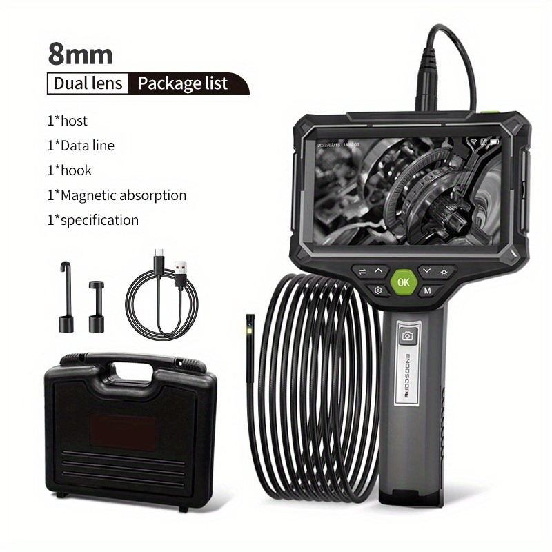 Endoscope 1pc, Caméra Endoscopique Avec Lumière, Endoscope Étanche IP67,  Caméra D'inspection HD, Caméra Endoscopique Avec Lumière, Caméra Serpent  Avec Cordon Semi-rigide Écran 4,3 Pouces - Temu France