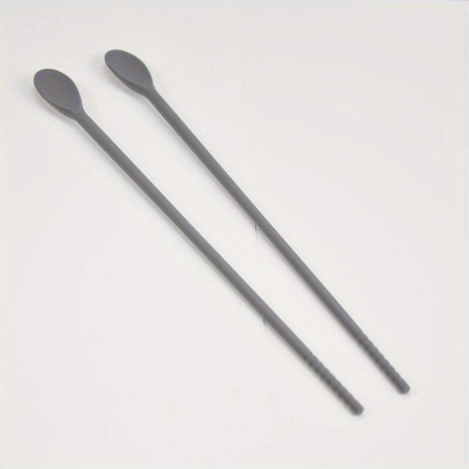 1 set,   실리콘 숟가락 젓가락, 재사용 가능한 젓가락, 음료 저어 막대, 중국식 긴 젓가락, 요리, 튀김용 이중 사용 믹싱 스틱, 주방 용품