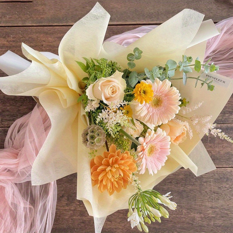 Milk Reel Waterproof Bouquet Lined With Flower Wrapping - Temu