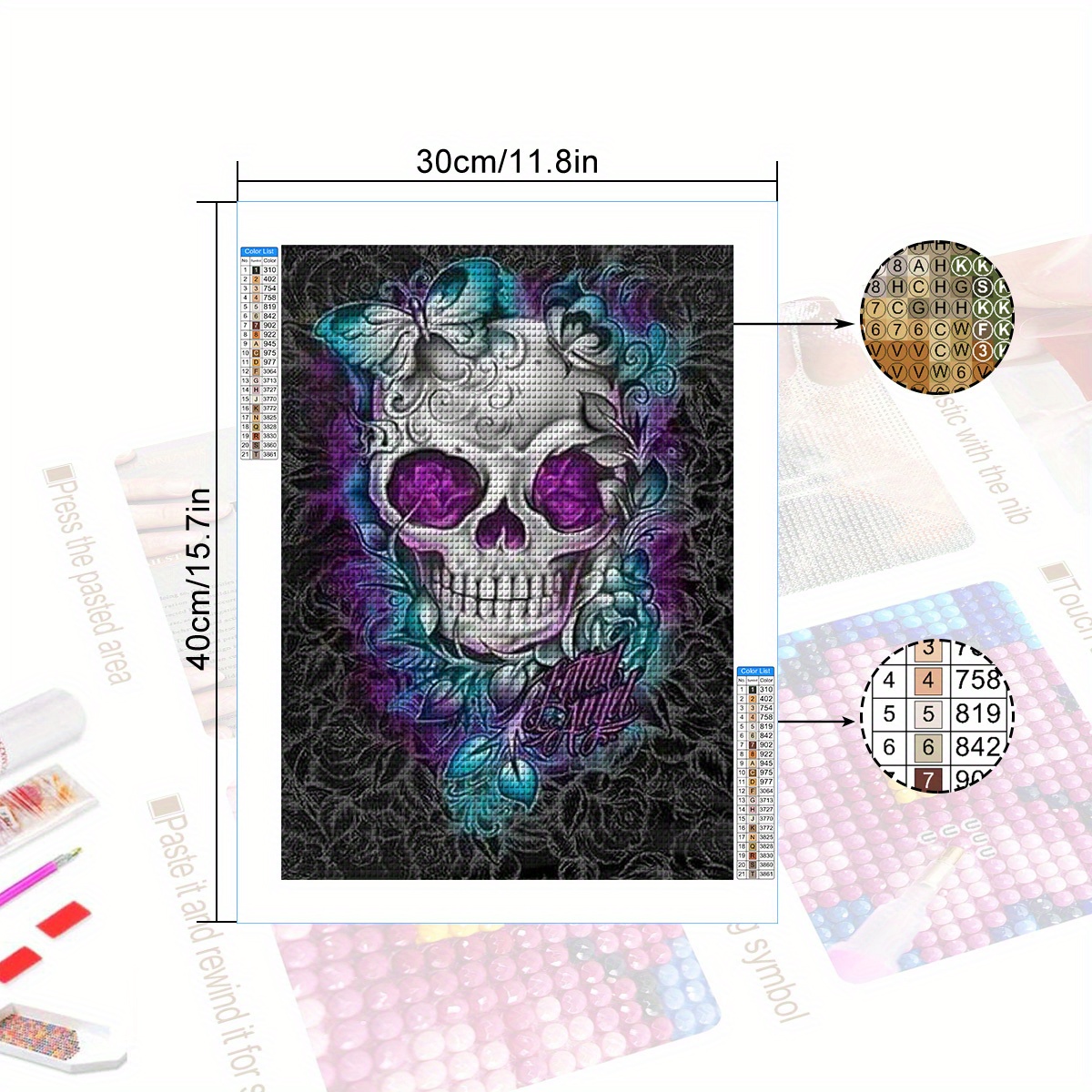Diamond Painting Kits Skull Skateboard Diamond Art Kit Paint - Temu
