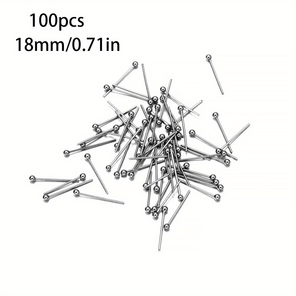 Stainless Steel Flat Head Pins Ball Pins Jewelry Findings - Temu