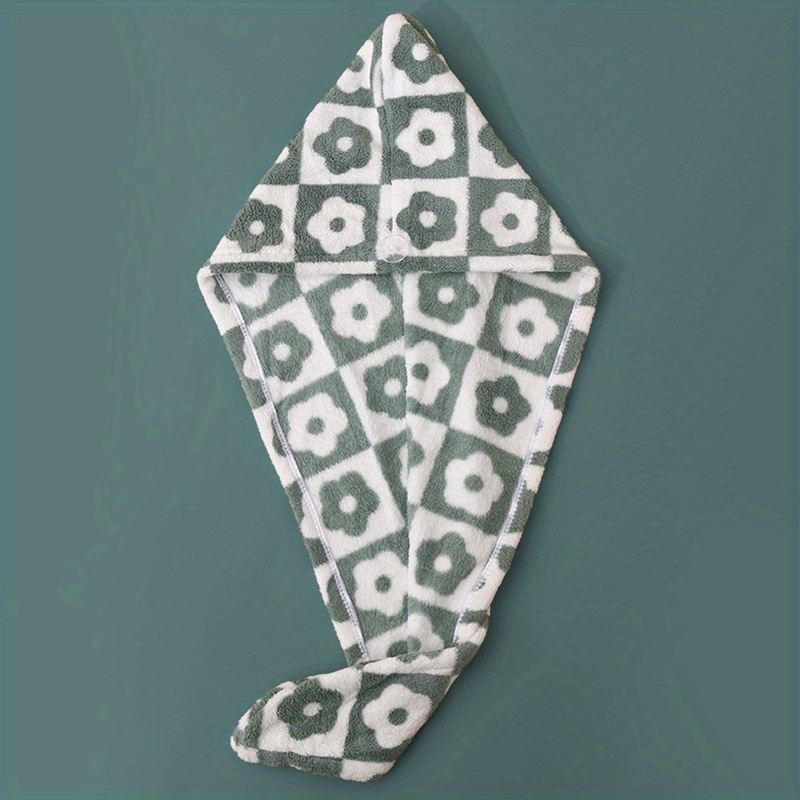 Absorbent Flower Hair Towel for Women Quick Drying Shower Cap