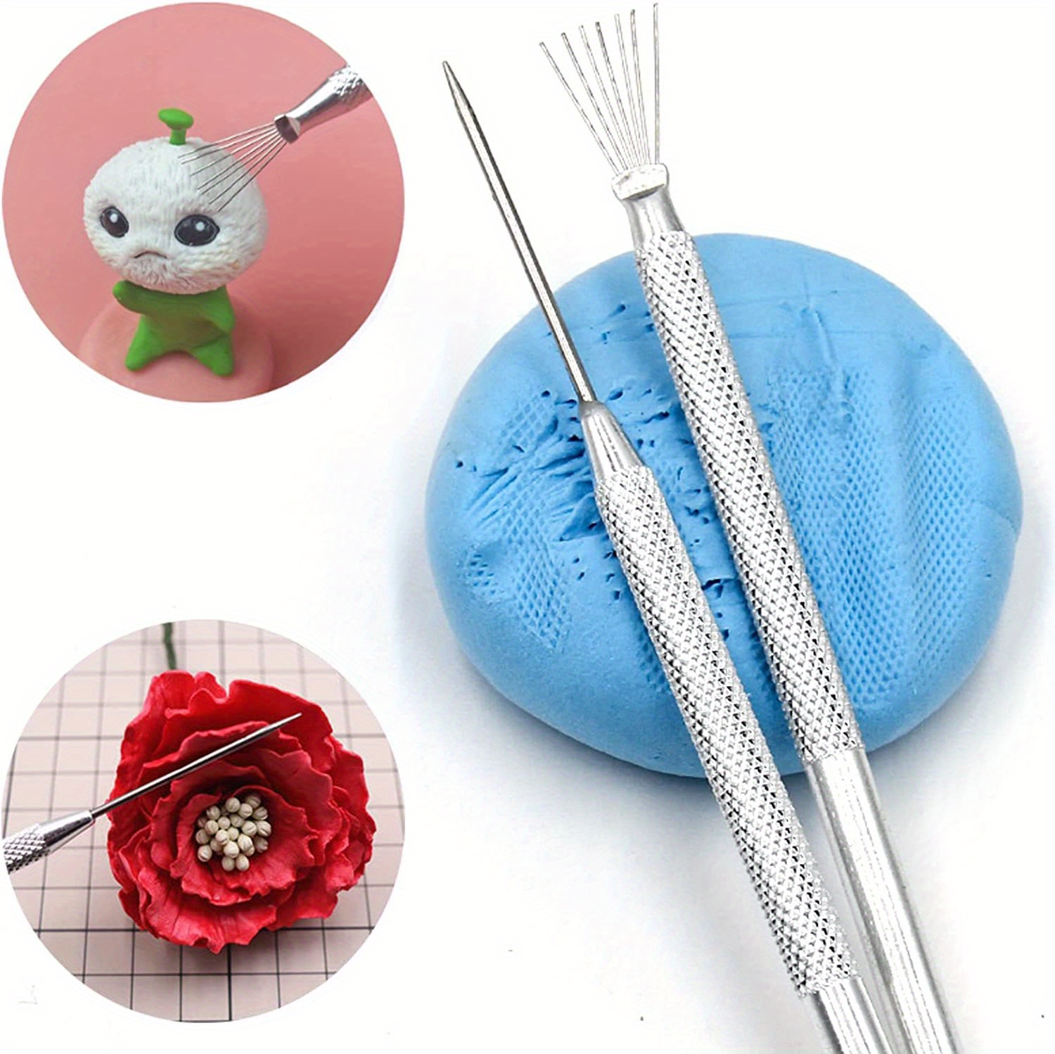 Pottery Clay Texture Tool 7 Pin Needle Pen Ceramics Feather Tools