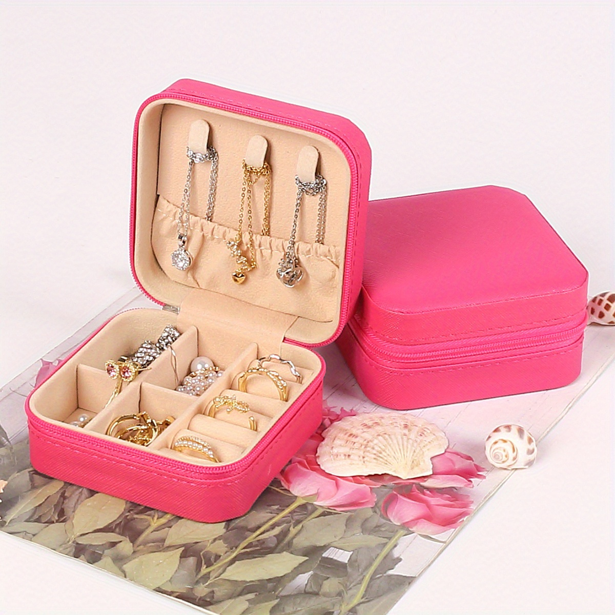 Mini Jewelry Box With Mirror, Portable Travel Jewelry Case, Holder