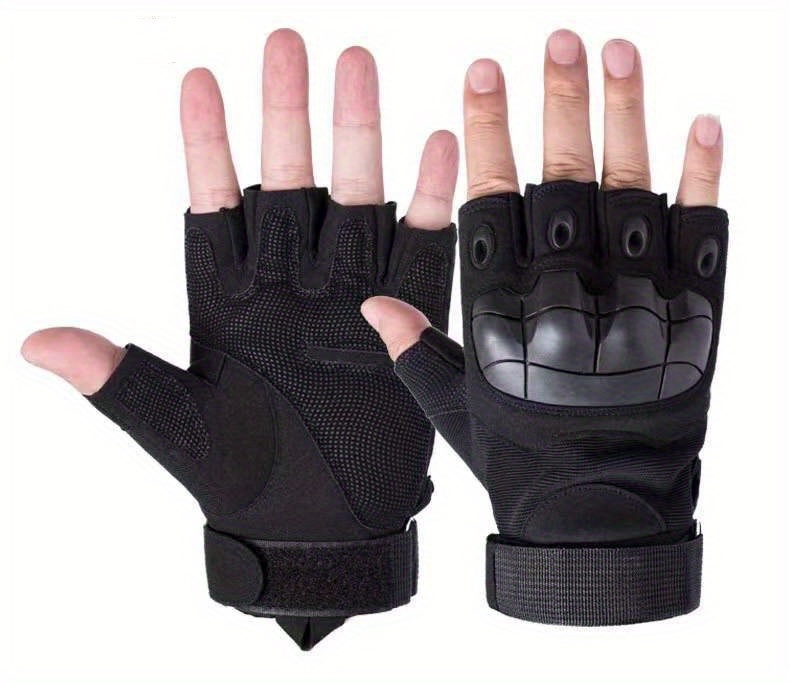  Zhanmai 2 pares de guantes sin dedos para hombre, guantes de  entrenamiento al aire libre, medio dedo, ejercicio, deportes, ciclismo,  motocicleta, senderismo, escalada, conducción para hombres y : Deportes y  Actividades