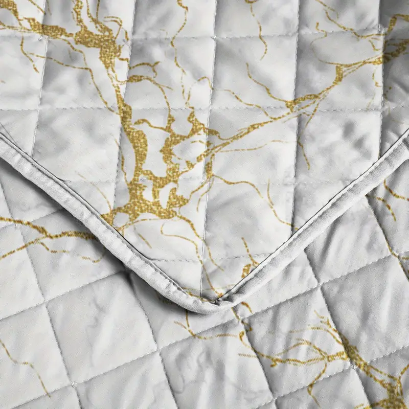 3pcs marble golden printed bedspread set for teen women men bedspread set for bedroom dorm room 1 bedspread 2 pillowcase without core details 2