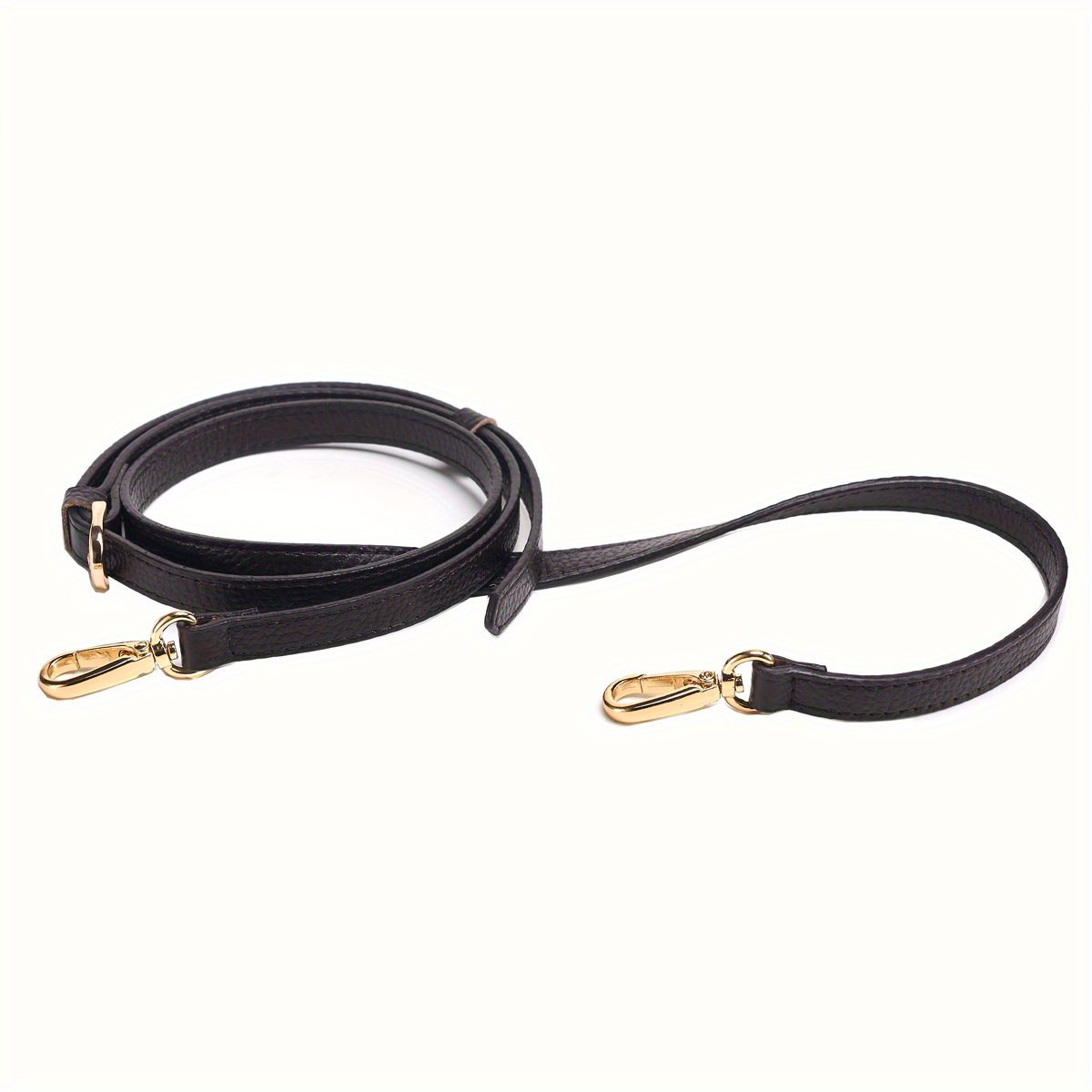 1 Pc Black Genuine Leather Strap Belt Dark Gold Chain Replacement Real  Leather Bag Purse Strap Cross Body Replace Strap YY 