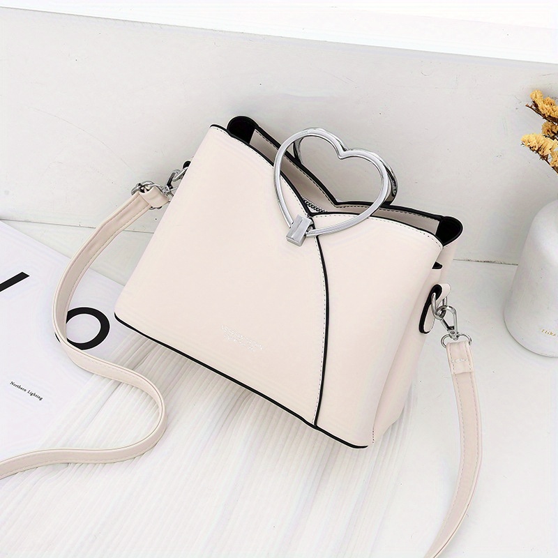 Small Messenger Handbags Purse Love Heart Shaped PU Leather Handbags Phone  Messenger Bag Fashionable Decoration