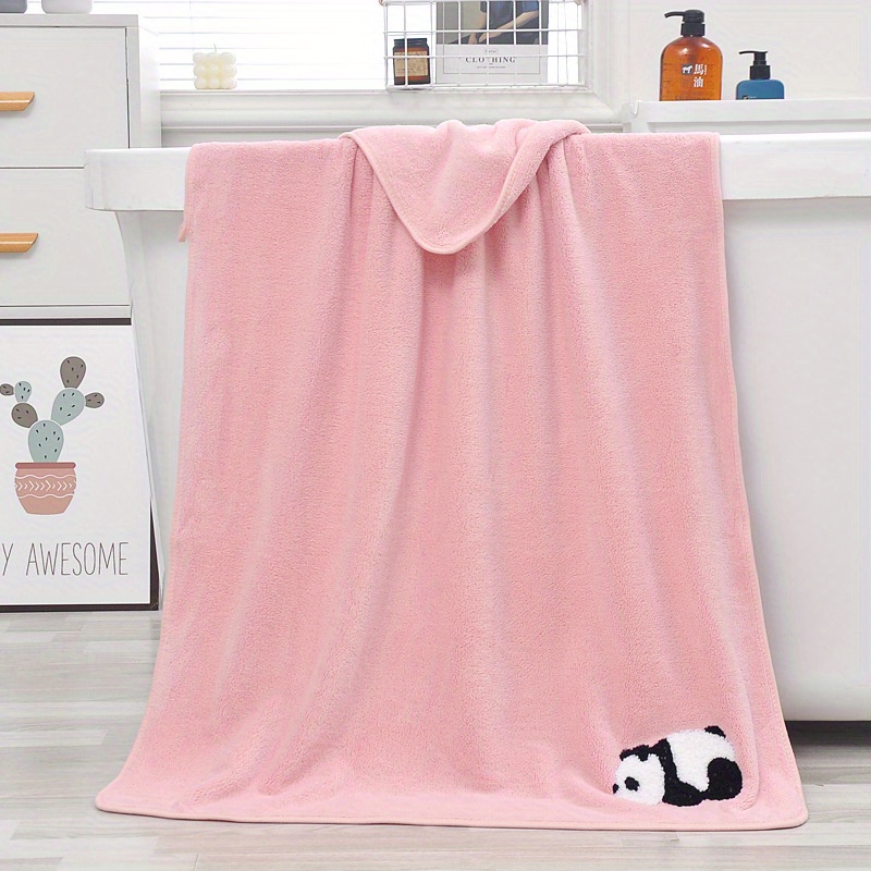 Soft And Absorbent Panda Hand Towel And Bath Towel Set - Temu